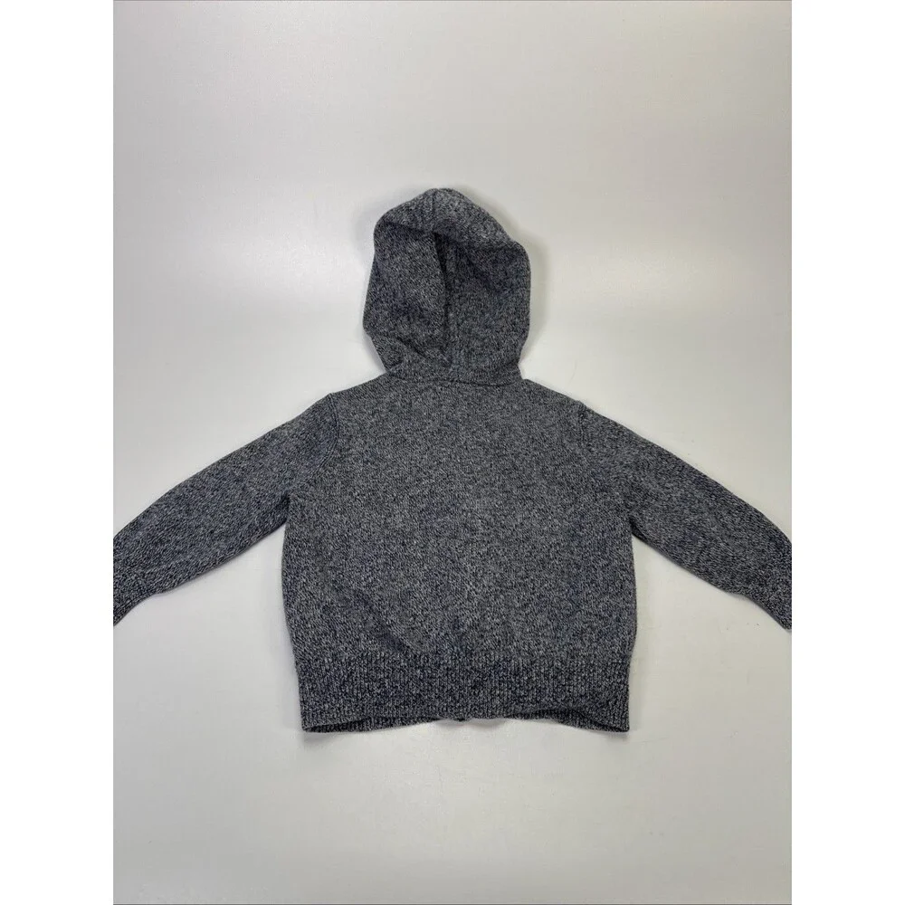 Baby Gap 6-12 Month Zip Blue Hoodie Sweatshirt Bear Logo Pockets 100% Cotton